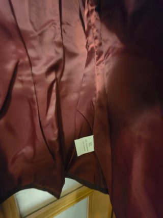 Chaqueta efecto piel marrón retro XL
