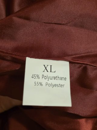 Chaqueta efecto piel marrón retro XL