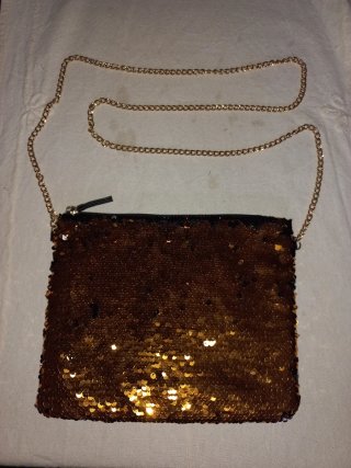 Bolso fiesta lentejuelas dorado y negro
