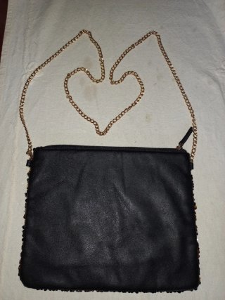 Bolso fiesta lentejuelas dorado y negro