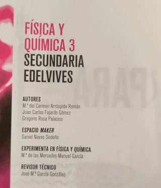 Física y química 3, Secundaria Edelvives