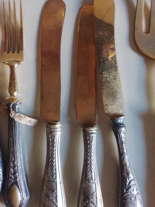 Set posate vintage oro e argento