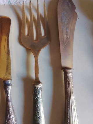 Set posate vintage oro e argento
