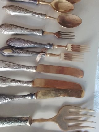 Set posate vintage oro e argento