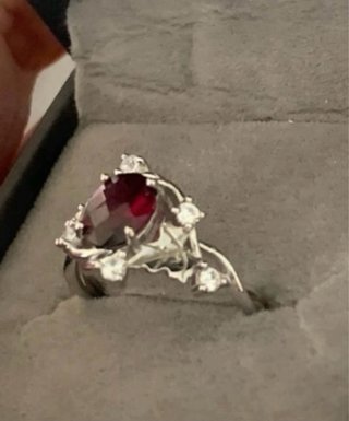 Anillo Rodolita Plata Diseño Hoja Arce