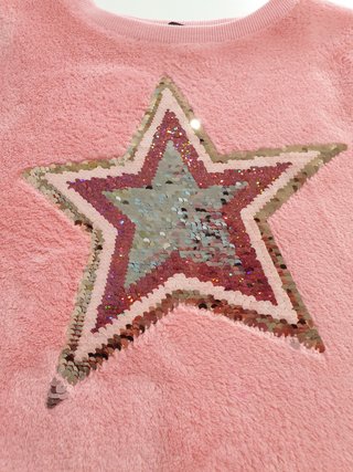 Jersey rosa niña estrella lentejuelas 10 años