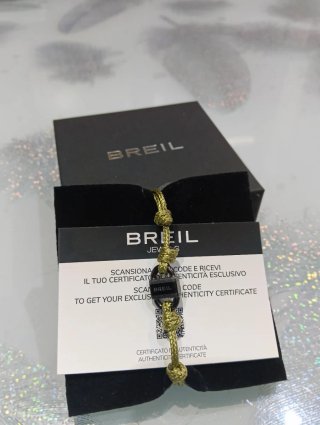 Bracciale Breil uomo cordino verde è argento