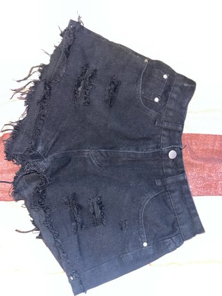Shorts vaqueros negros rotos mujer