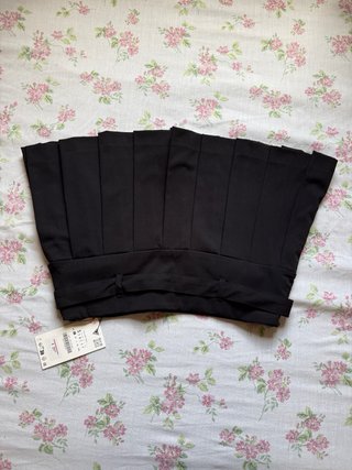 Falda Zara tablas negra nueva