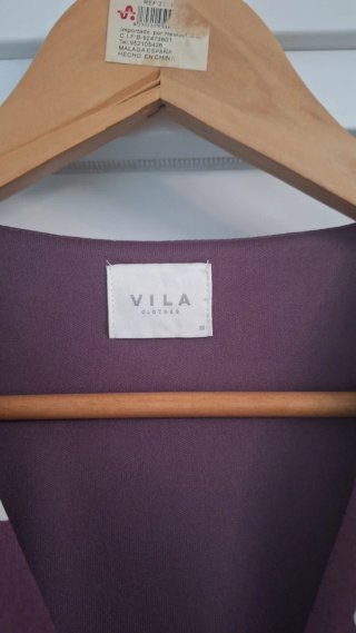 Vestido Vila Morado Lunares Talla M