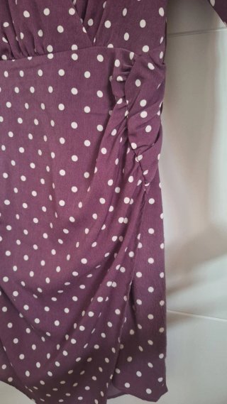 Vestido Vila Morado Lunares Talla M