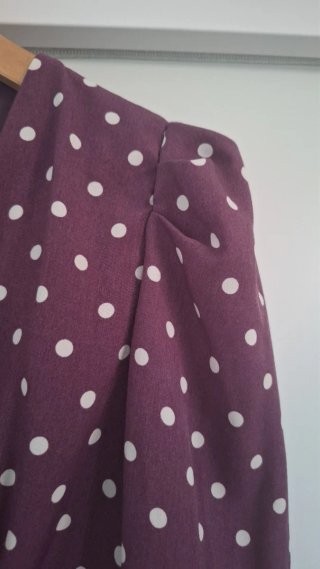 Vestido Vila Morado Lunares Talla M