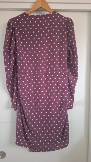 Vestido Vila Morado Lunares Talla M