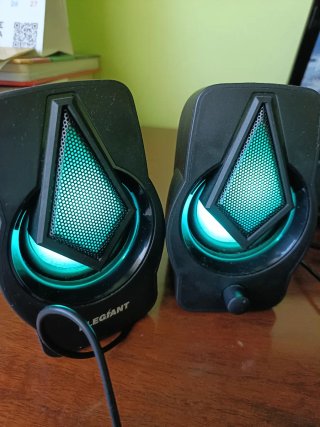 Altavoces Elegiant USB Negros con luces