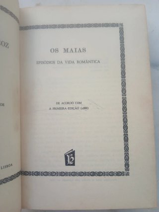 Livro Antigo Os Maias – Eça de Queiroz