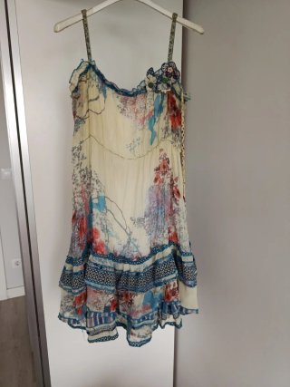 Vestido Verano Amarillo Flores Marca Sensations