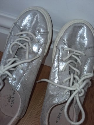 Zapatos Zara plateados talla 36