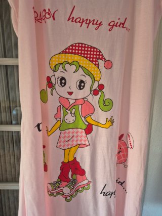 Camisón tirantes rosa con dibujo niña