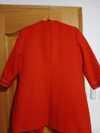 Conjunto Pilar Prieto Vestido y Chaqueta Rojo T 44