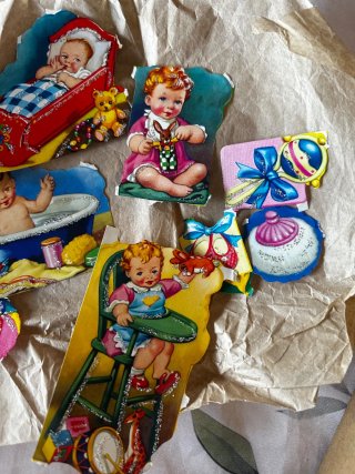 Lote cromos troquelados vintage bebés