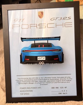 Quadro Decorativo Porsche 911 GT3 RS Azul