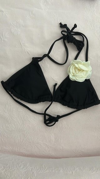 Costume da bagno donna nero con fiore