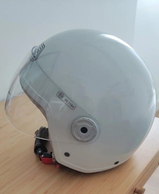 Casco Moto Jet Vintage Blanco Roto NZI