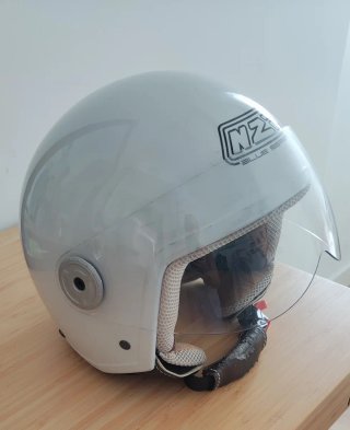 Casco Moto Jet Vintage Blanco Roto NZI