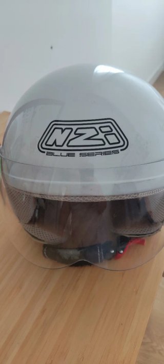 Casco Moto Jet Vintage Blanco Roto NZI