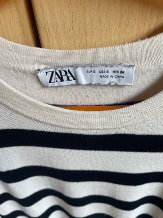 Jersey Zara Rayas Blanco y Negro Talla S