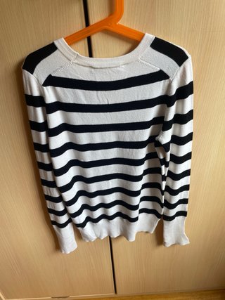 Jersey Zara Rayas Blanco y Negro Talla S