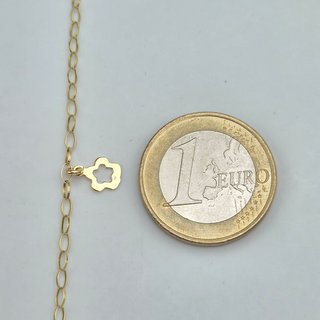 Pulsera de Oro 18K, Rolo colgantes, 1,8gr, 24cm