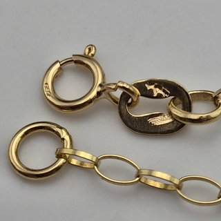 Pulsera de Oro 18K, Rolo colgantes, 1,8gr, 24cm