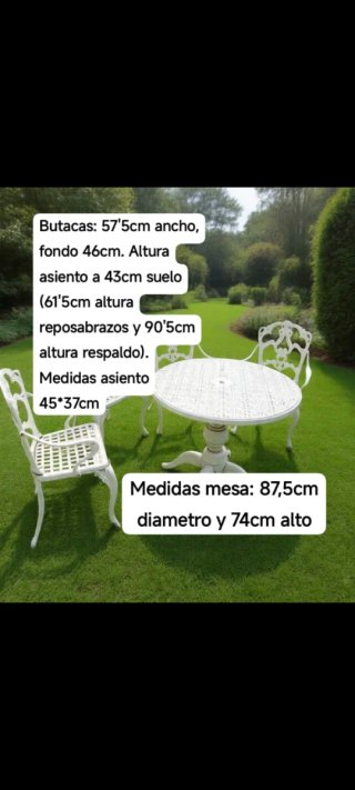 Mesa y butacas jardín clásicas