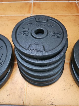 Kit Barra y Discos de hierro fundido Gimnasio