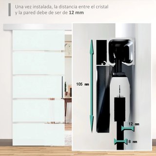 Puerta corredera cristal con kit