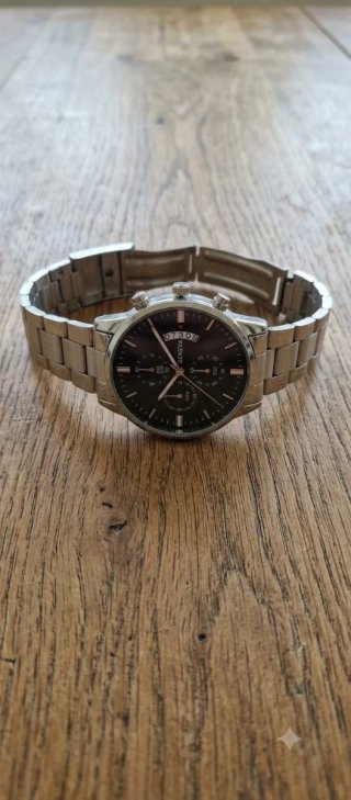 Reloj Geneva Cuarzo Hombre Negro/Plata