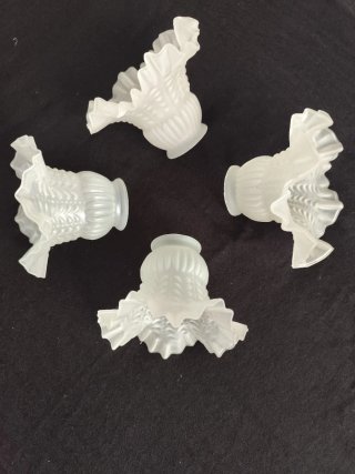 4 tulipas cristal tallado mate acampanadas