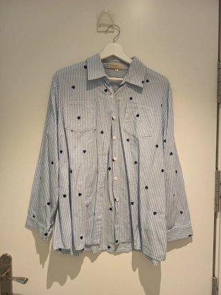 Camisa Caramel Rayas Corazones Talla L