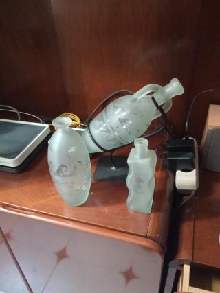 Juego 3 jarrones decorativos cristal