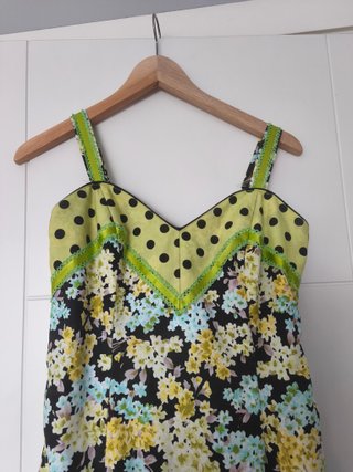 Vestido Flamenco Verde y Negro Flores