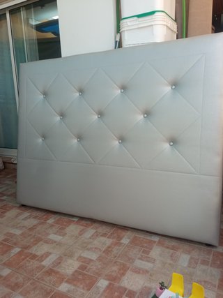 Cabecero Polipiel Plateado 1.50 x 1.20 m