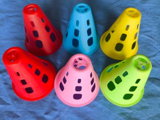 100 coni slalom per pattini, rugby, calcio, 5 colori