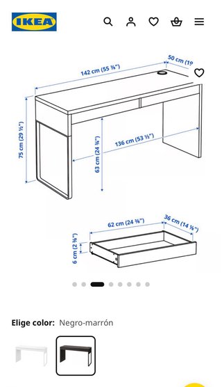 Escritorio IKEA MICKE negro-marrón