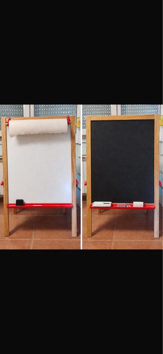 Pizarra Infantil Ikea Madera Blanca y Negra
