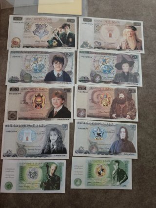 Colección 10 Billetes Harry Potter Galleons