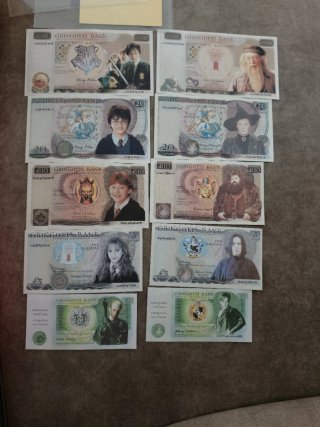 Colección 10 Billetes Harry Potter Galleons