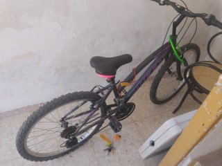 Bicicleta negra y rosa.   Venta Villarobledo