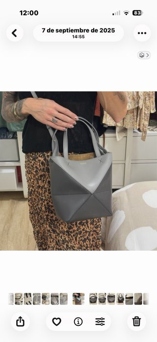 Bolso Loewe Puzzle Fold Gris Pequeño