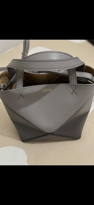 Bolso Loewe Puzzle Fold Gris Pequeño